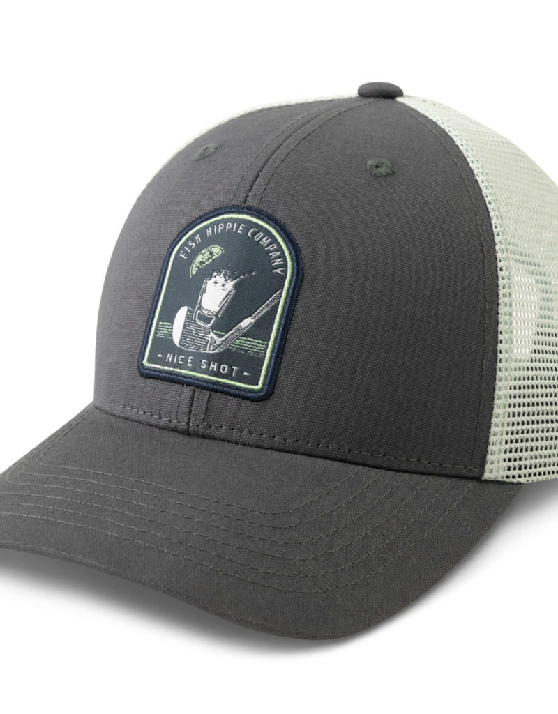 FISH HIPPIE NICE SHOT TRUCKER HAT-CHARCOAL