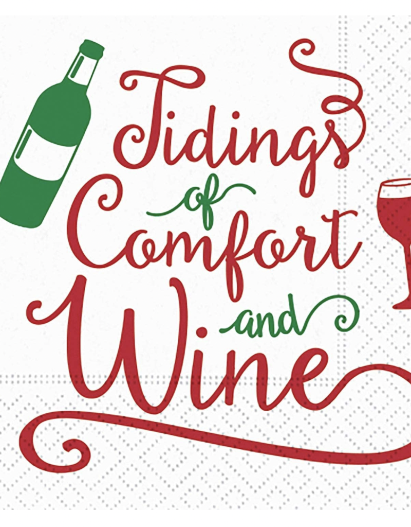 BEVERAGE NAPKIN-TIDINGS OF COMFORT AND WINE