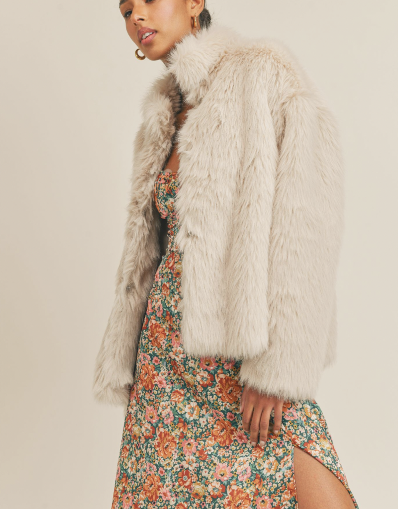 SAGE THE LABEL GET YOUR NAME VEGAN FUR JACKET