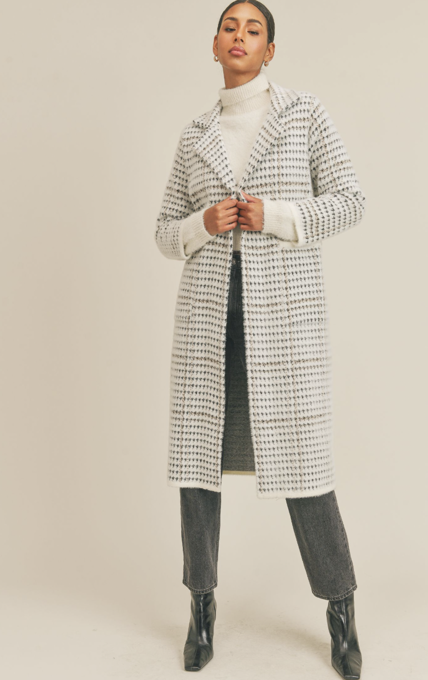 SAGE THE LABEL MARCEAU HOUNDSTOOTH COAT SAGE THE LABEL MARCEAU HOUNDSTOOTH COAT