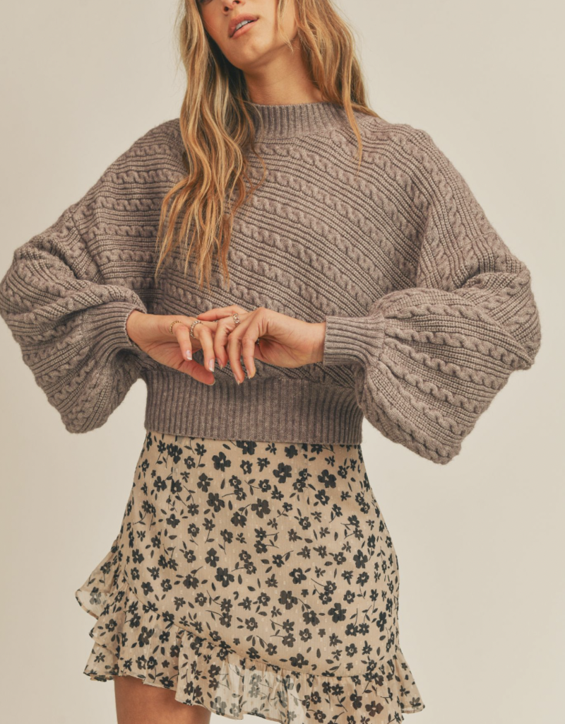 SAGE THE LABEL ALONG THE VINES CABLE SWEATER