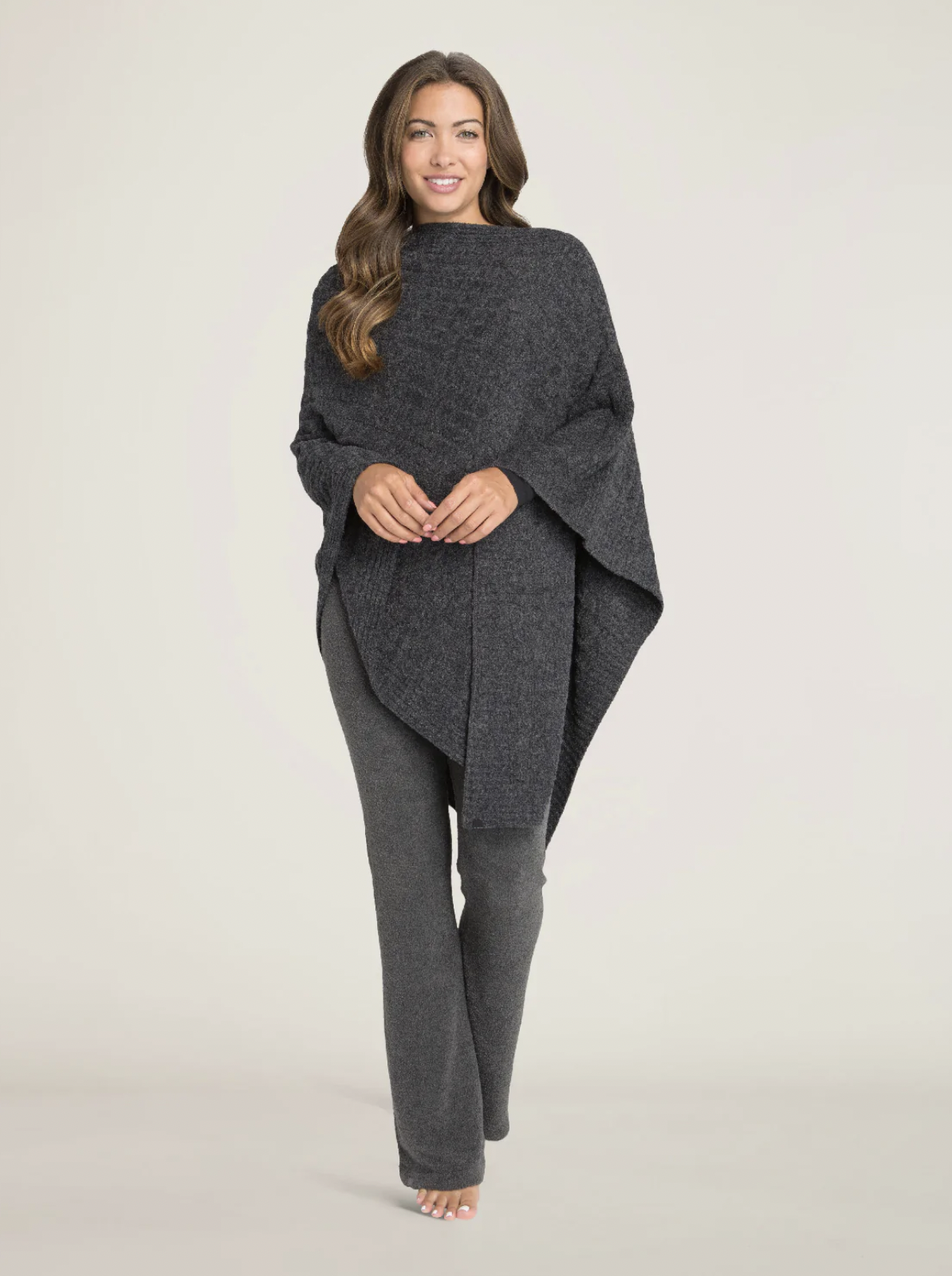 BAREFOOT DREAMS COZYCHIC LITE CABLE PONCHO BAREFOOT DREAMS COZYCHIC LITE CABLE PONCHO