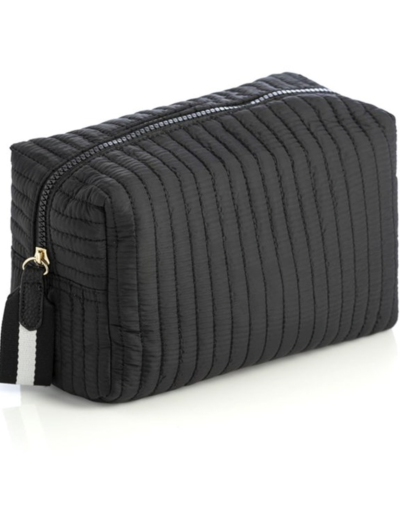 Shiraleah EZRA LARGE BOXY COSMETIC BAG, BLACK