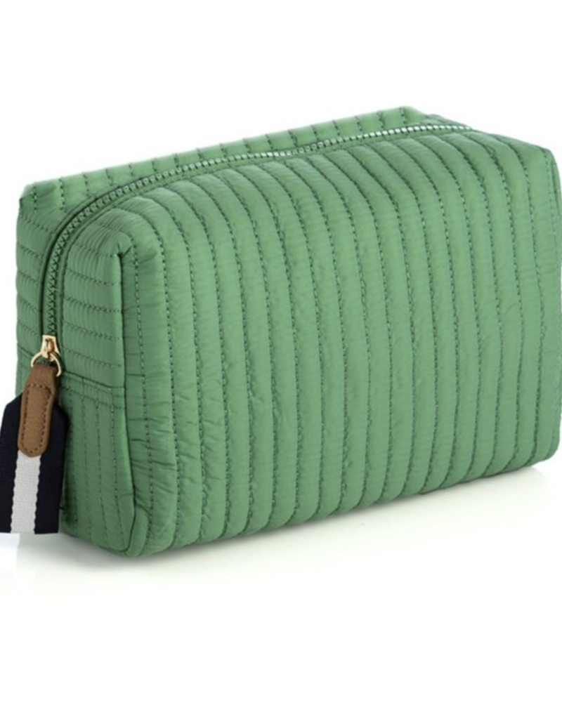 Shiraleah EZRA LARGE BOXY COSMETIC BAG, GREEN