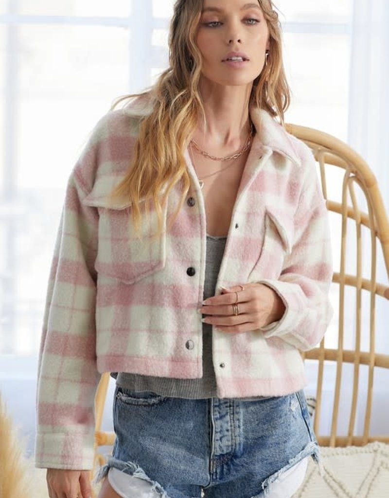DAY + MOON BABY PINK CROPPED SHACKET
