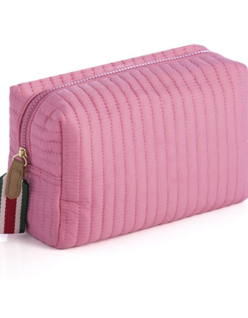 Shiraleah EZRA LARGE BOXY COSMETIC BAG, PINK