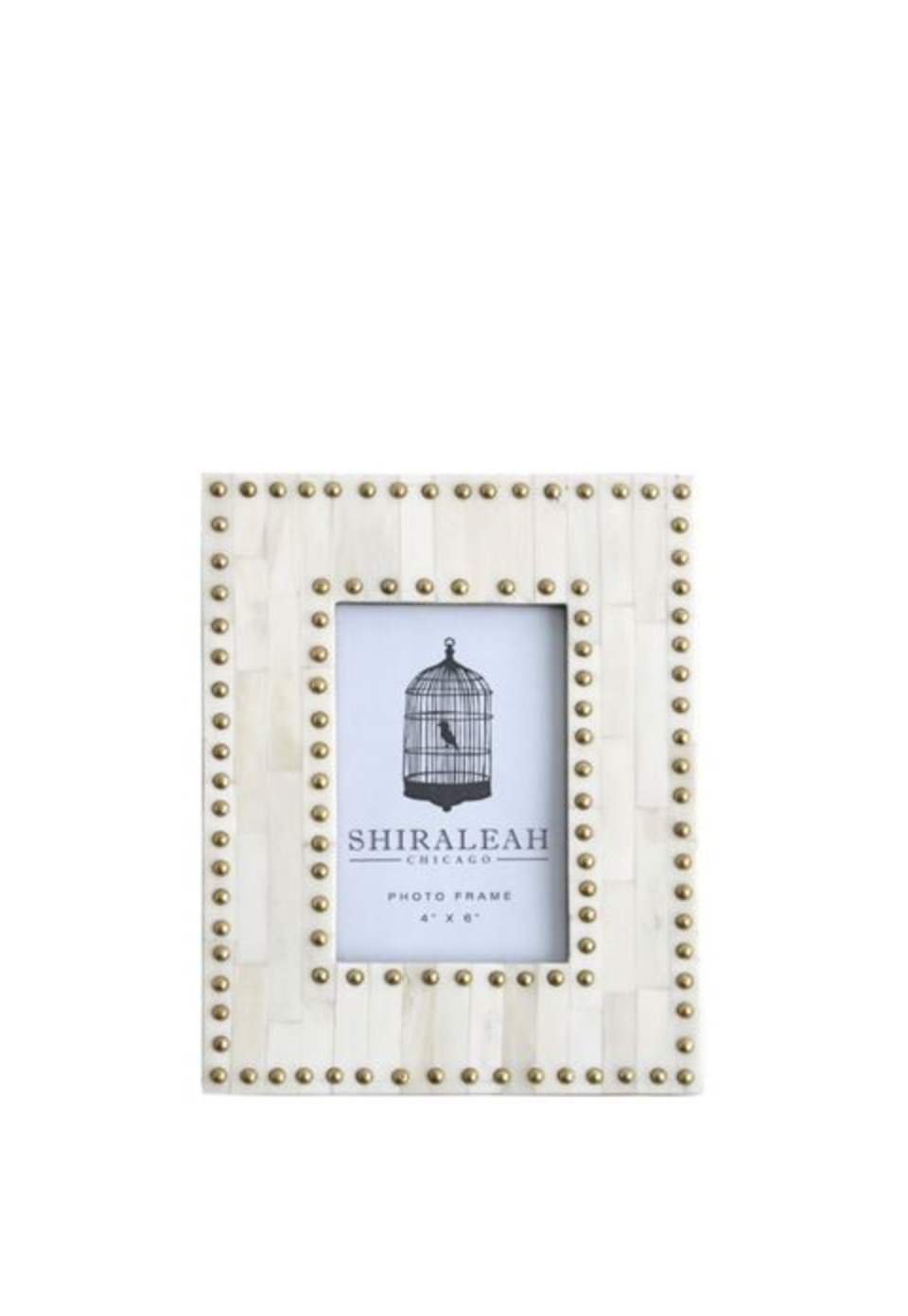 Shiraleah IVORY STUDDED 4X6 PICTURE FRAME