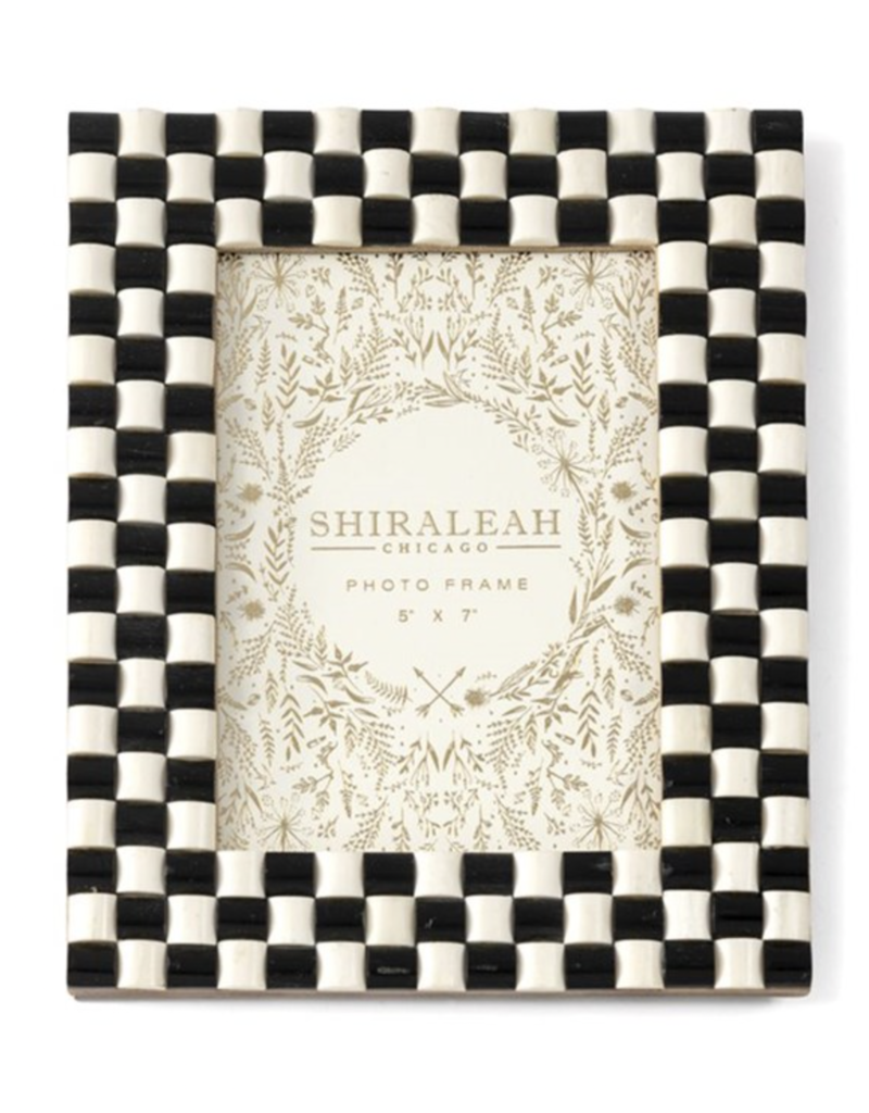 Shiraleah ARISTON WOVEN 5X7 PICTURE FRAME, BLK/IVY