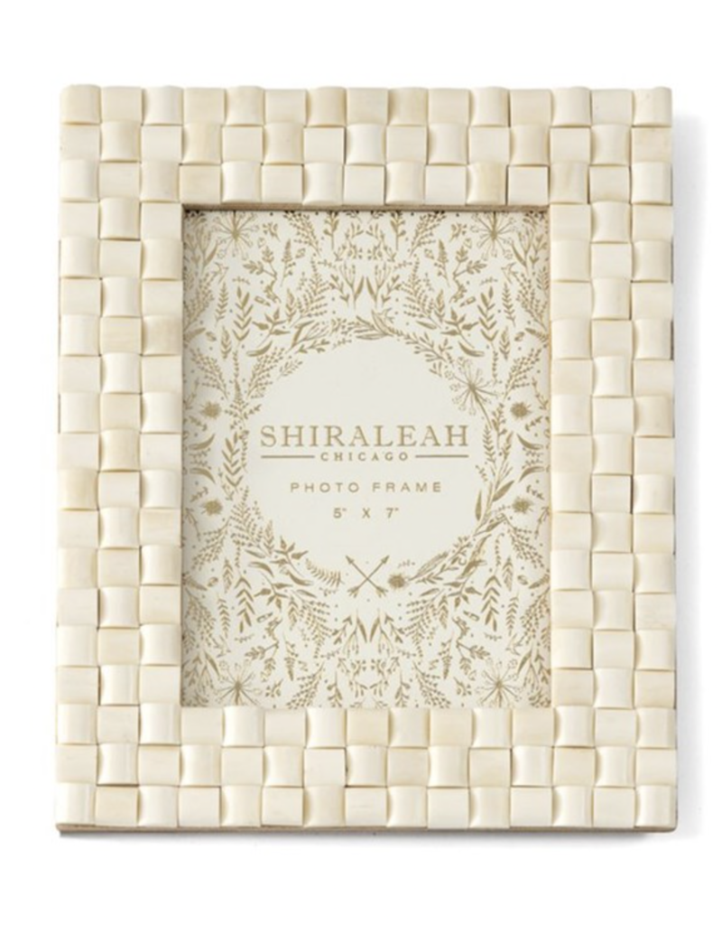 Shiraleah ARISTON WOVEN 5X7 PICTURE FRAME, IVORY