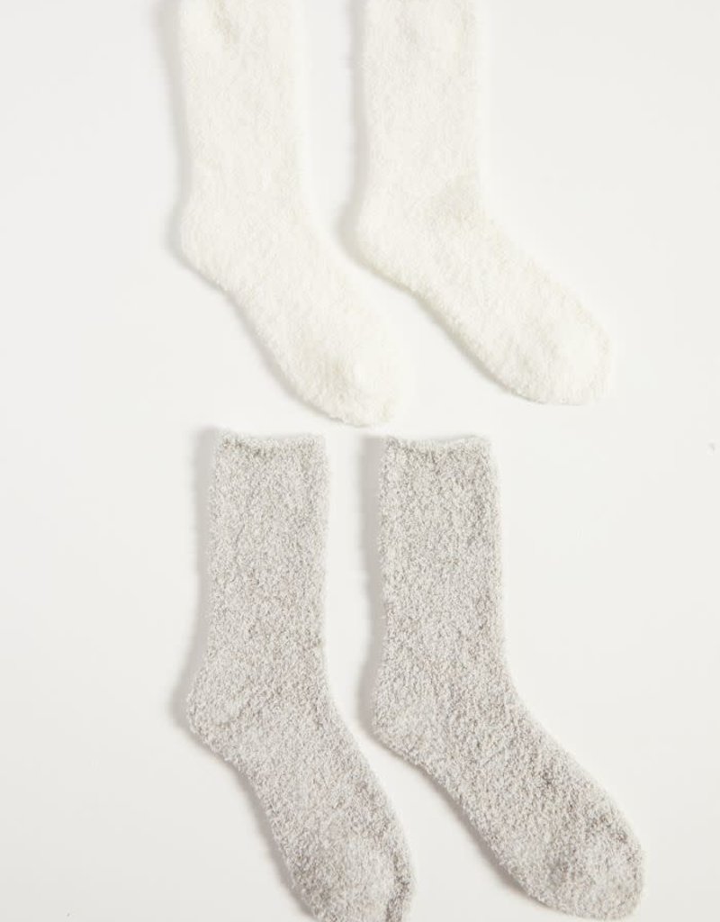 Z SUPPLY 2-PACK PLUSH SOCKS, HEATHER GRAY