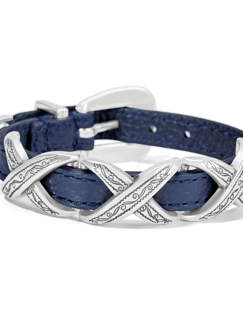 BRIGHTON FRENCH BLUE KRISS KROSS ETCHED BANDIT BRACELET