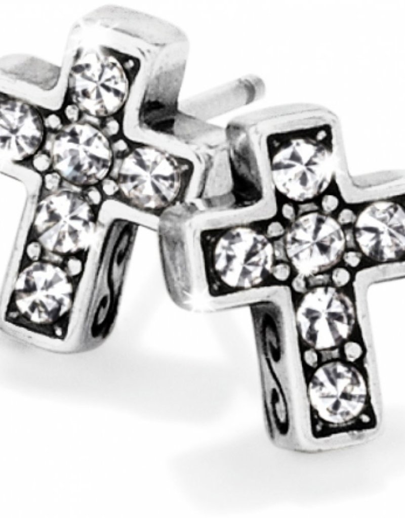 BRIGHTON STARRY NIGHT CROSS MINI POST EARRINGS