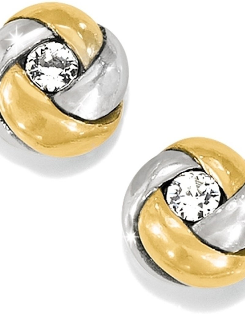 BRIGHTON LOVE ME KNOT TWO TONE MINI POST EARRINGS
