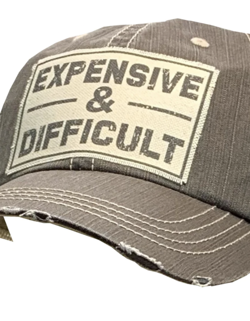 EXPENSIVE AND DIFFICULT DISTRESSED HAT