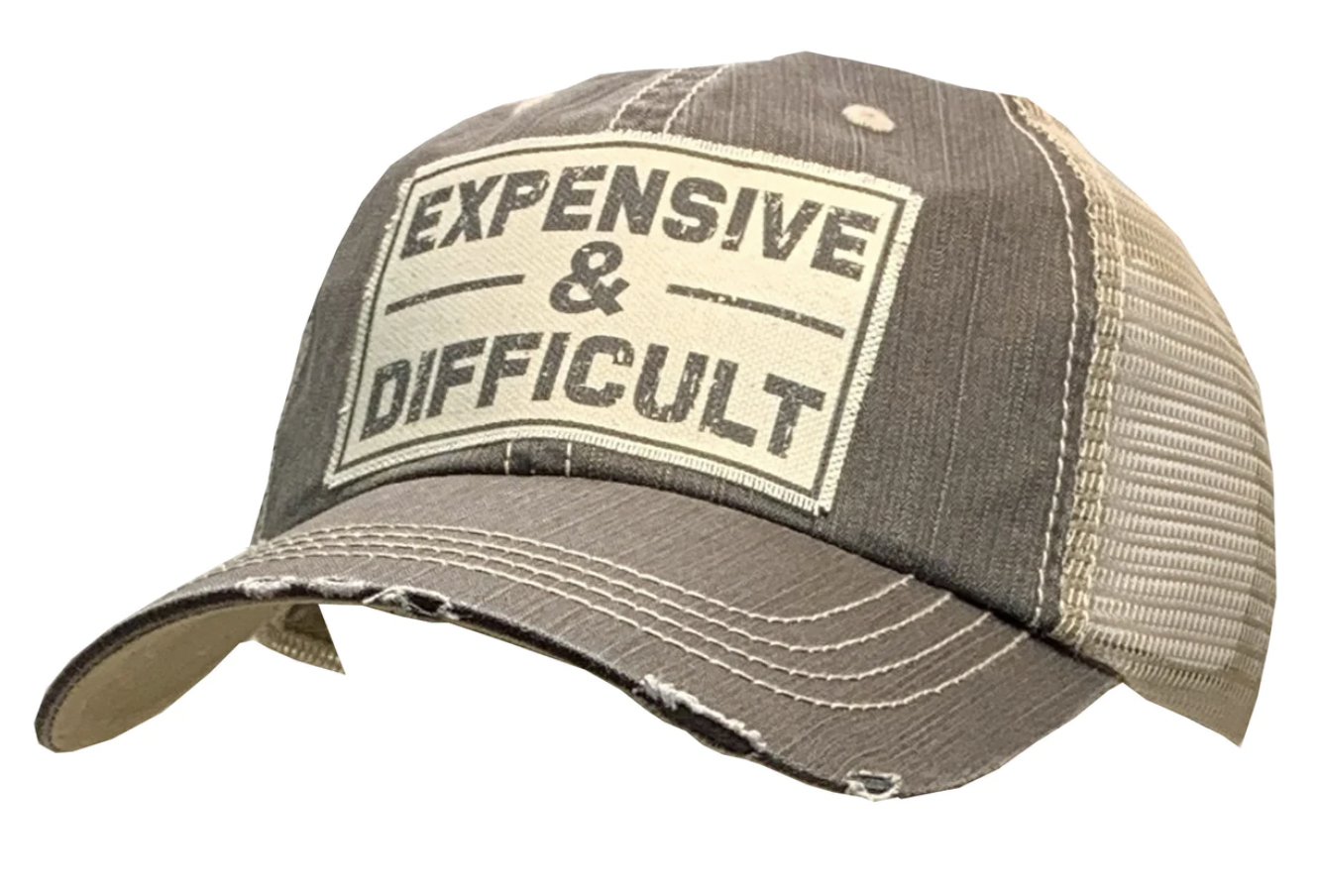 EXPENSIVE AND DIFFICULT DISTRESSED HAT