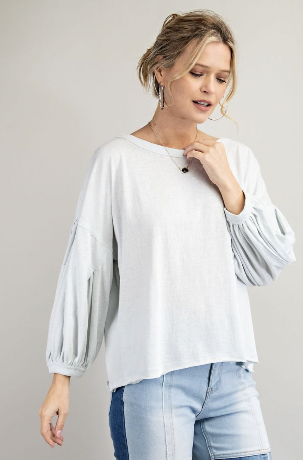 LOOSE FIT COTTON TOP, ICE WHITE LOOSE FIT COTTON TOP, ICE WHITE