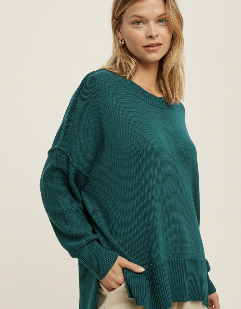 HANGING OUT SWEATER IN TEAL