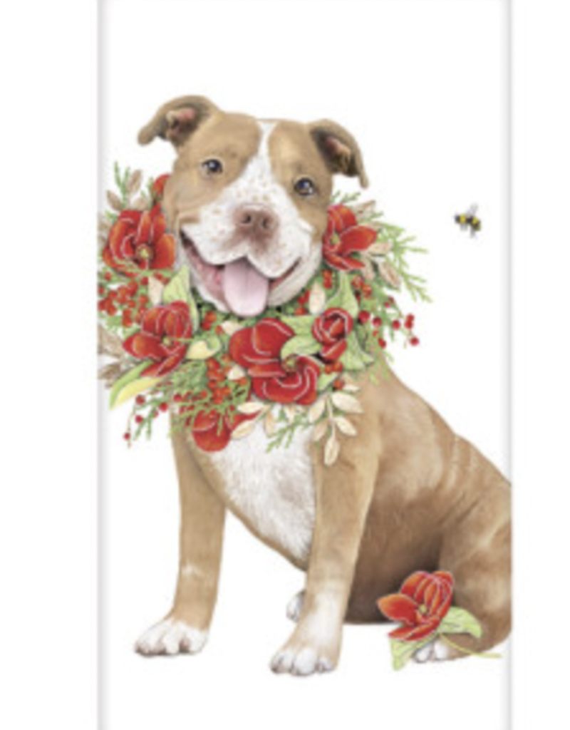 PITBULL WINTER WREATH BAGGED TOWEL