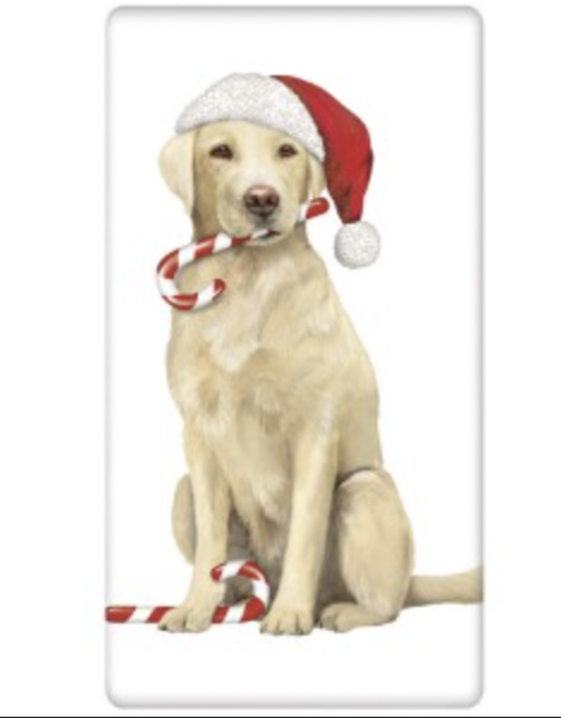 DOG HOLIDAY YELLOW LAB BAGGED TOWEL