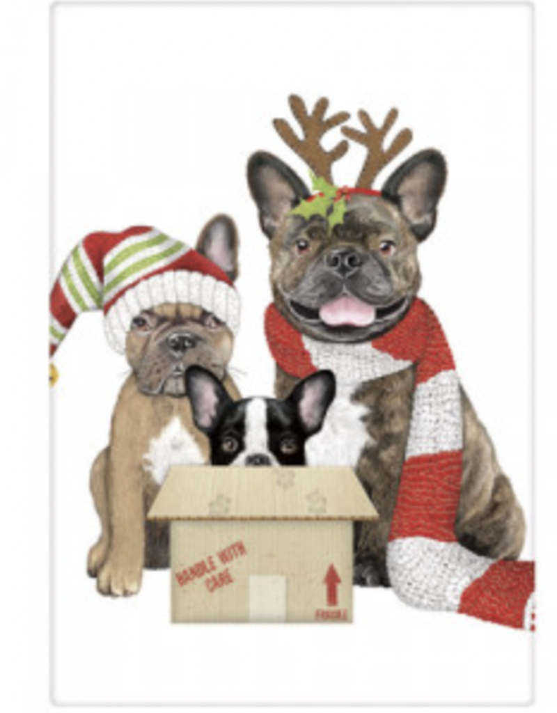 HOLIDAY FRENCHIE FAMILY BAGGED TOWEL