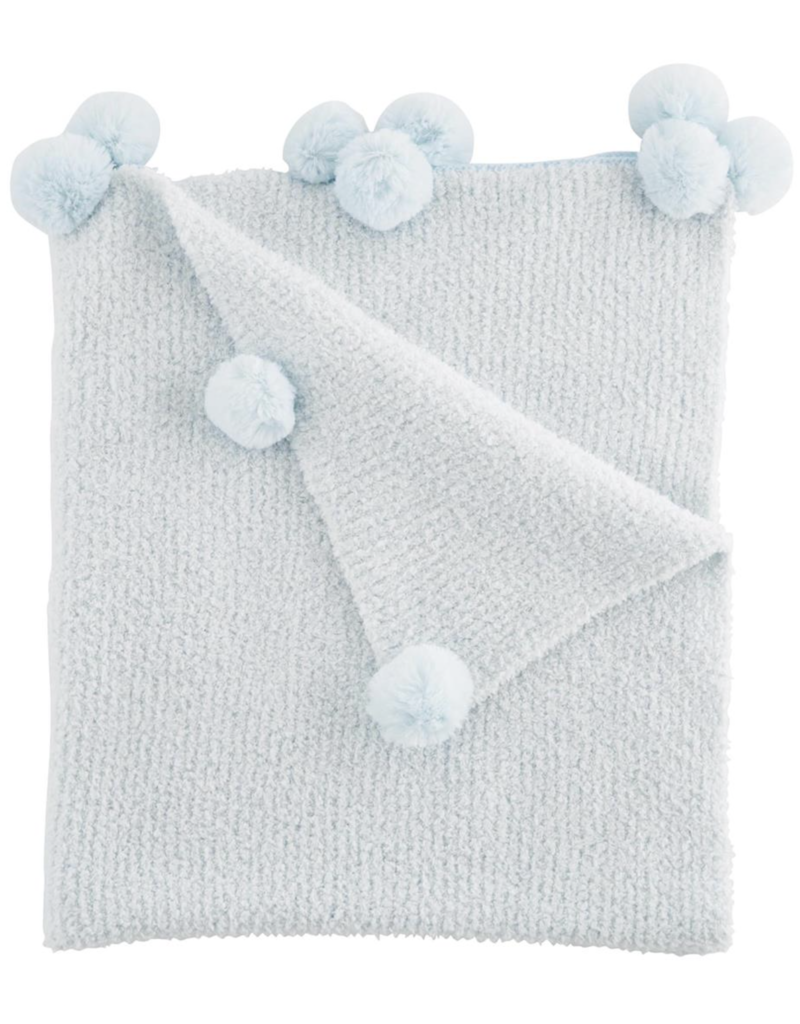 MUD PIE BLUE CHENILLE BLANKET