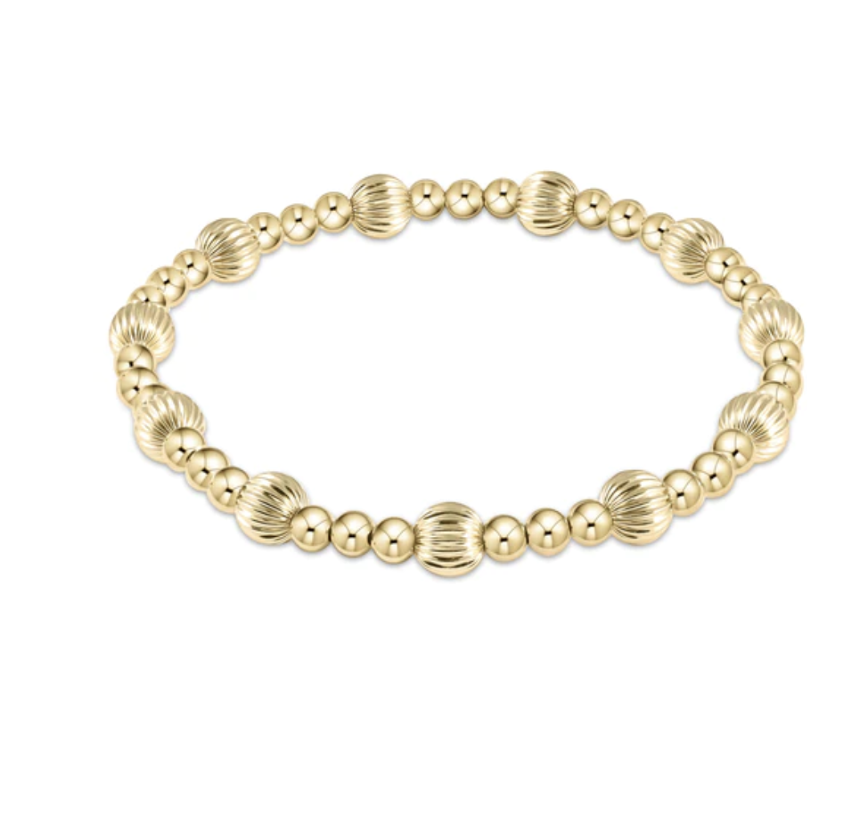 ENEWTON EXTENDS DIGNITY SINCERITY PATTERN 6MM BEAD BRACELET - GOLD