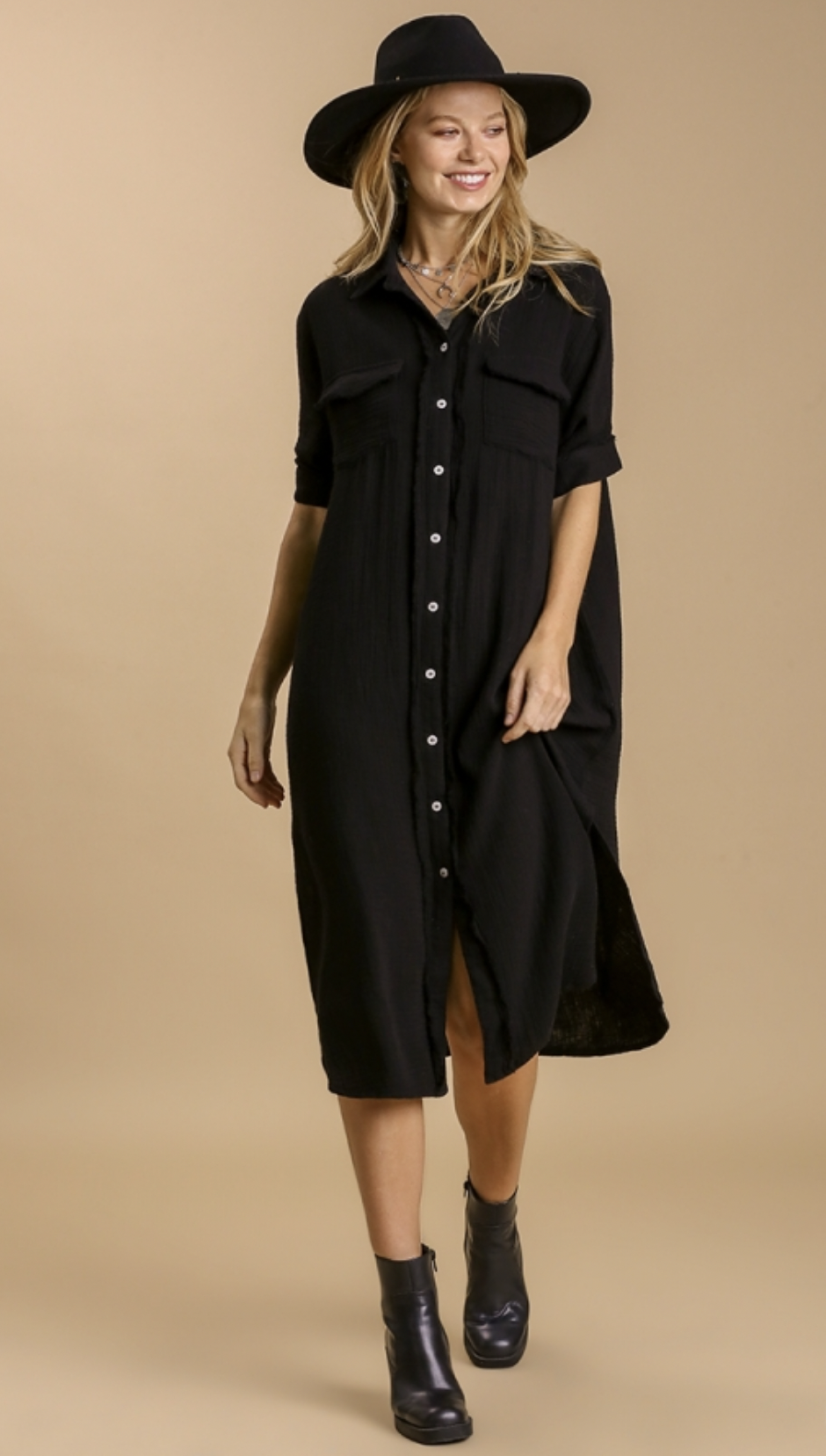 RHONA GAUSE MIDI DRESS-BLACK RHONA GAUSE MIDI DRESS-BLACK