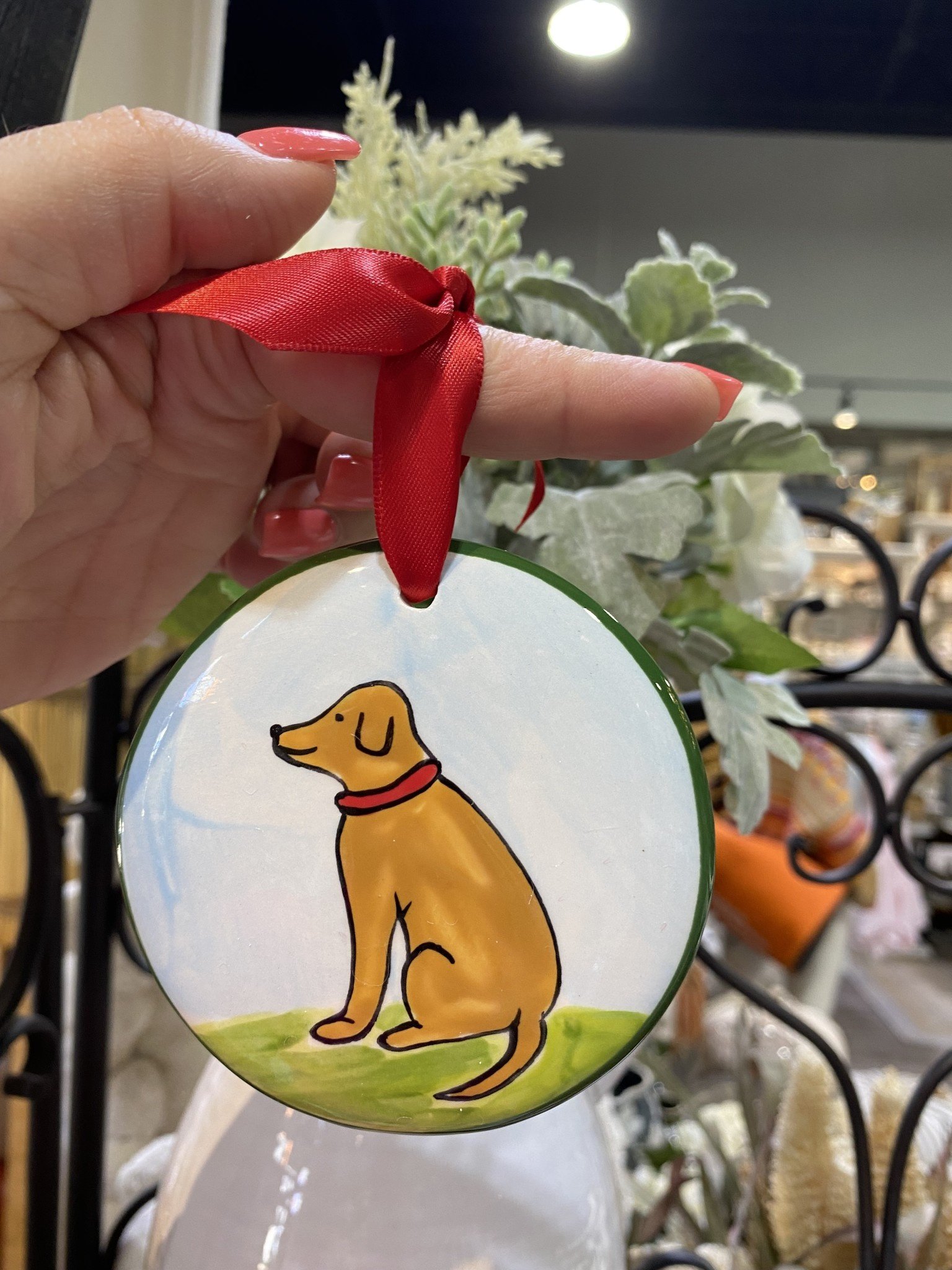 NOLA WATKINS YELLOW DOG ORNAMENT- PERSONALIZABLE