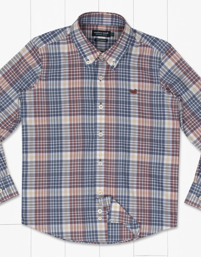 SOUTHERN MARSH BAYAMON PERFORMANCE DRESS DHIRT-SLATE/NAVY