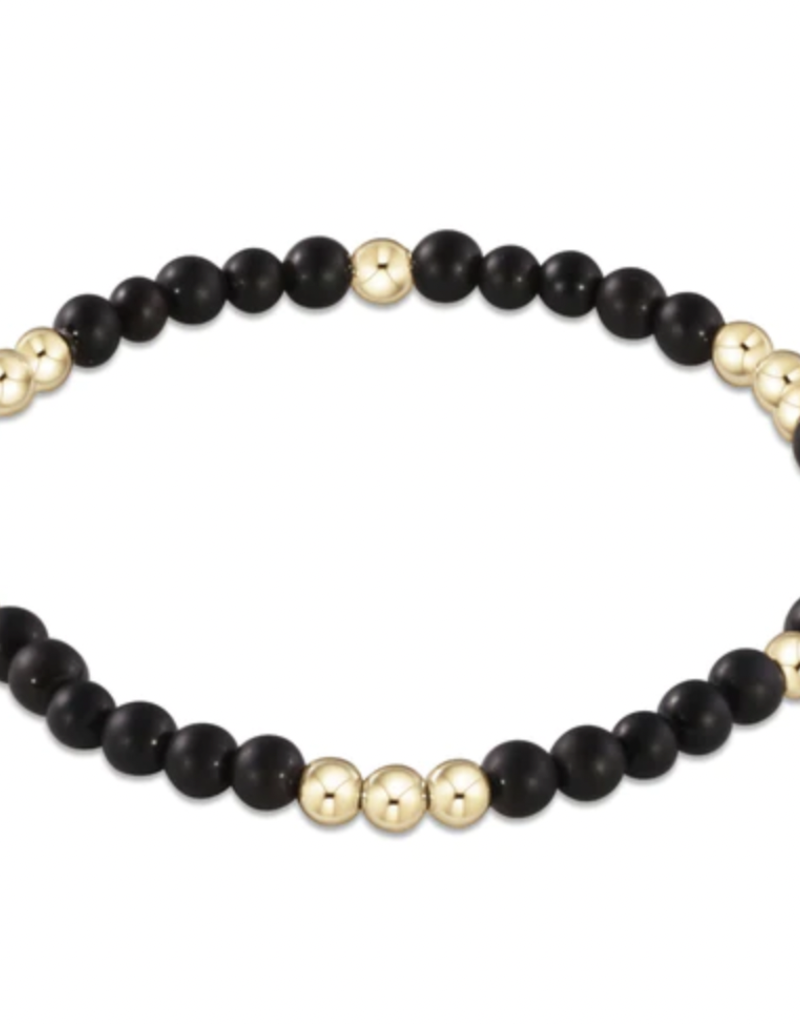 ENEWTON WORTHY PATTERN 4MM BEAD BRACELET - MATTE ONYX