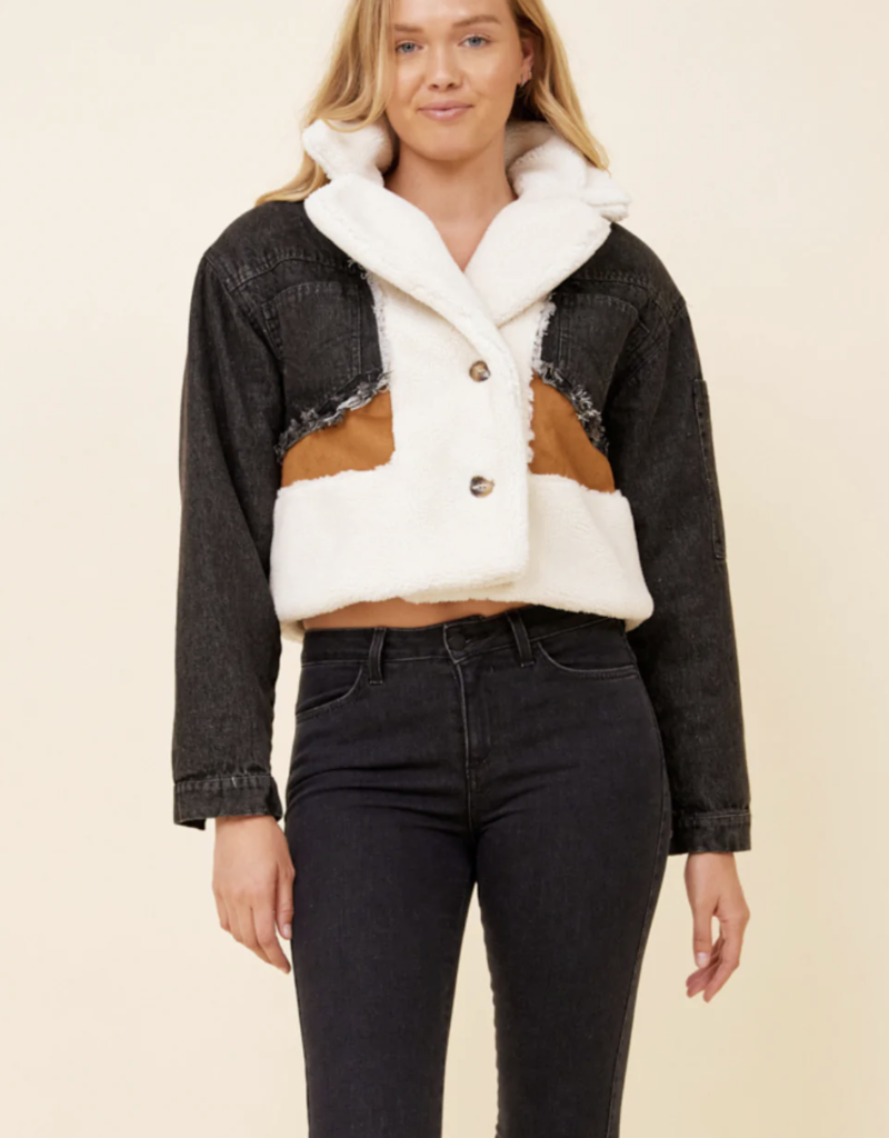 VINTAGE HAVANA DENIM FUR JACKET