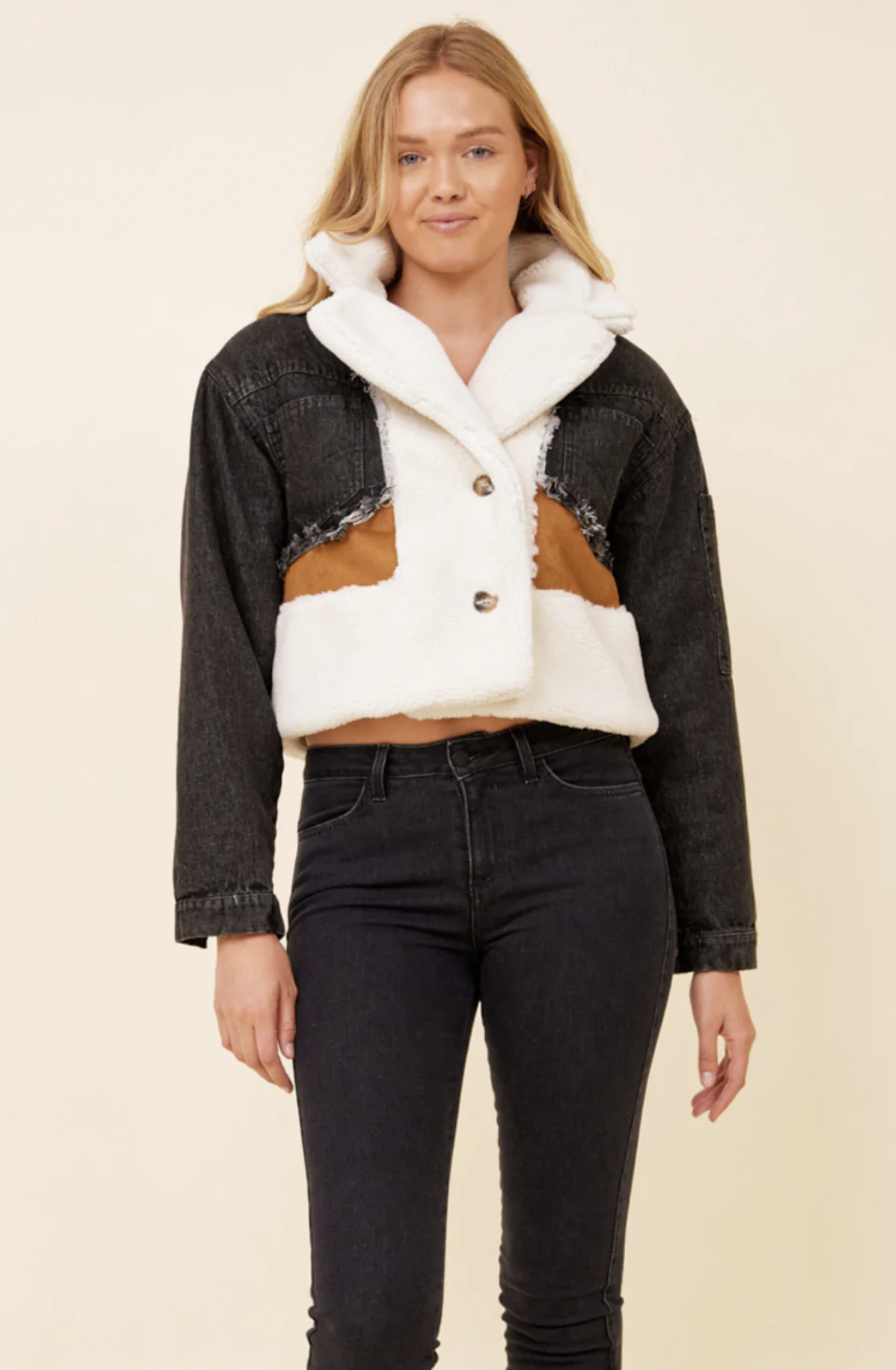 VINTAGE HAVANA DENIM FUR JACKET VINTAGE HAVANA DENIM FUR JACKET