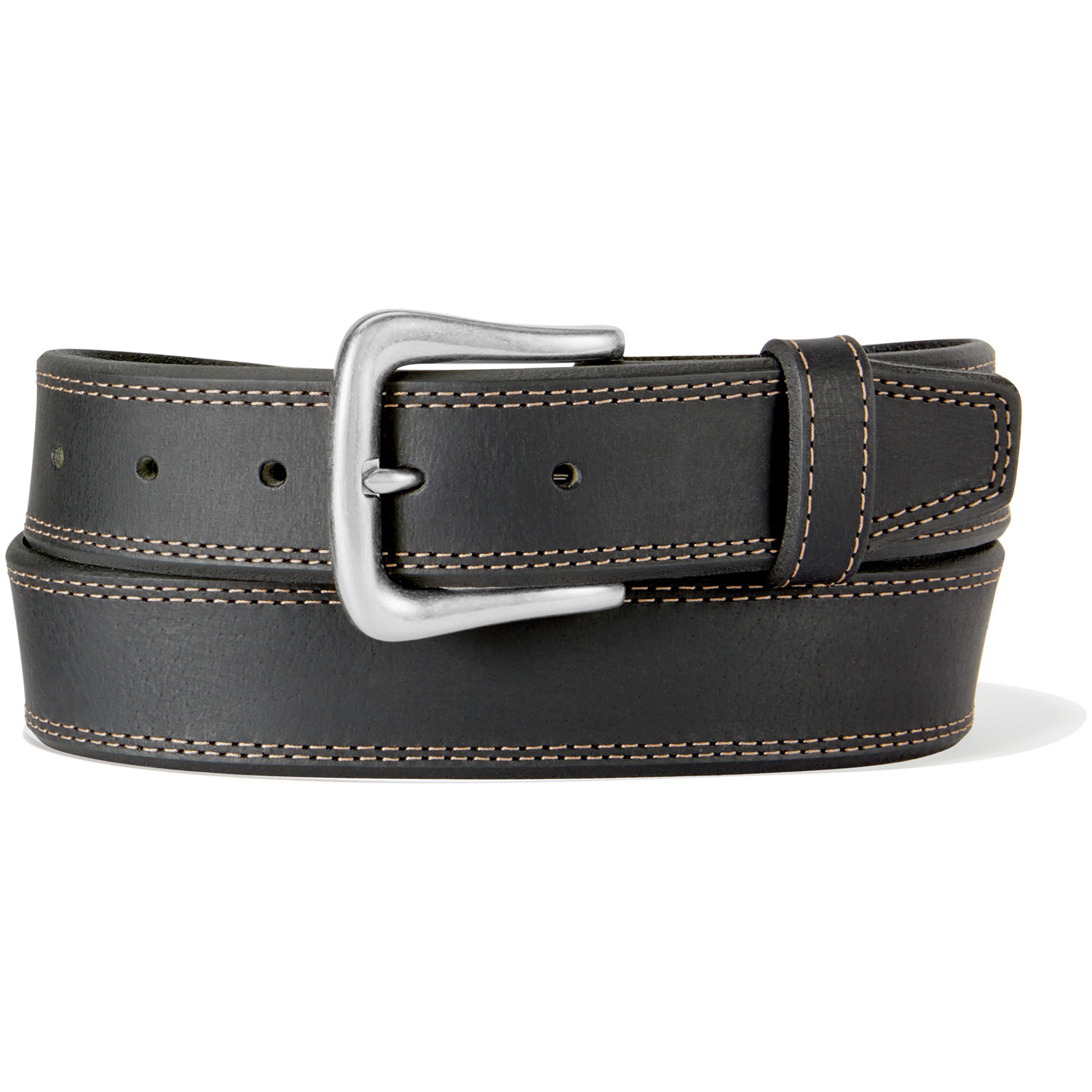 Black Waxy Wallet And Weave Textured Belt Combo (Black) – Three