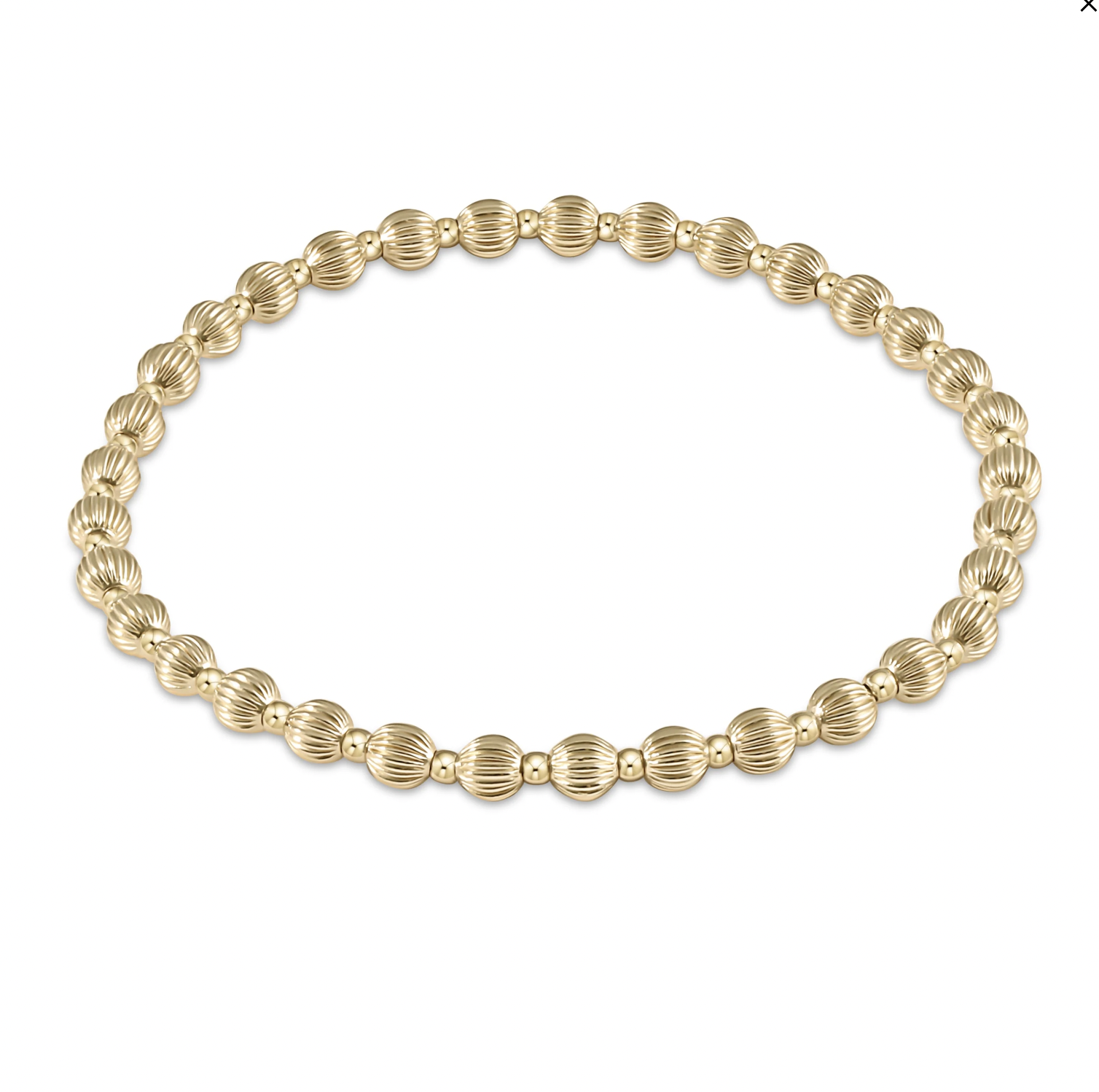 ENEWTON Dignity Grateful Pattern 4mm Bead Bracelet - Gold