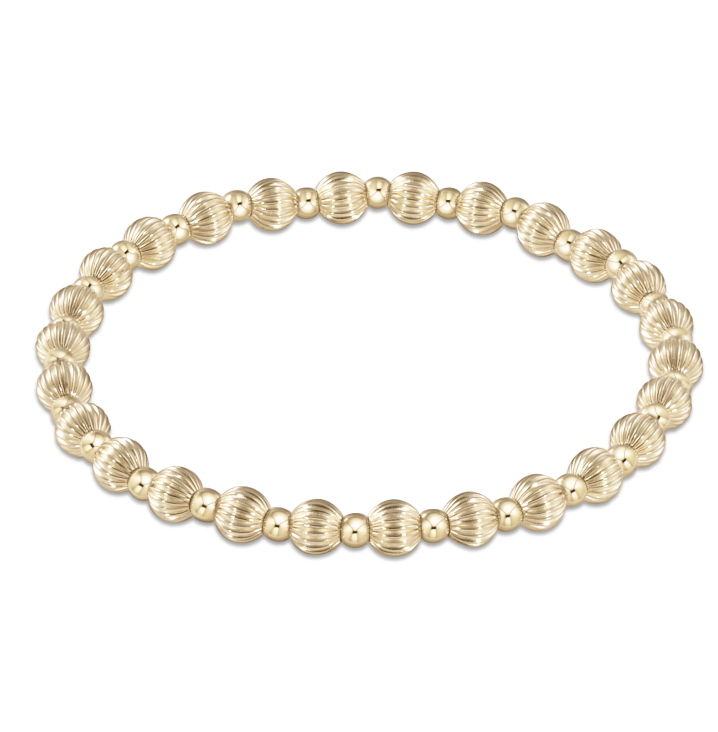 ENEWTON Dignity Grateful Pattern 5mm Bead Bracelet - Gold