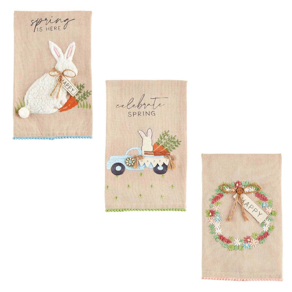 MUD PIE EASTER APPLIQUE TOWELS