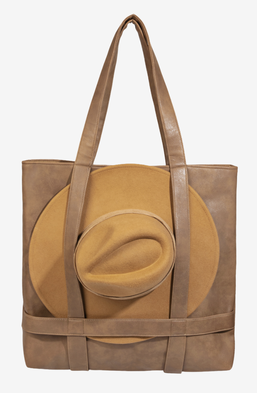 FAME ACCESSORIES HAT CARRIER TOTE BAG-BLACK FAME ACCESSORIES HAT CARRIER TOTE BAG-BLACK