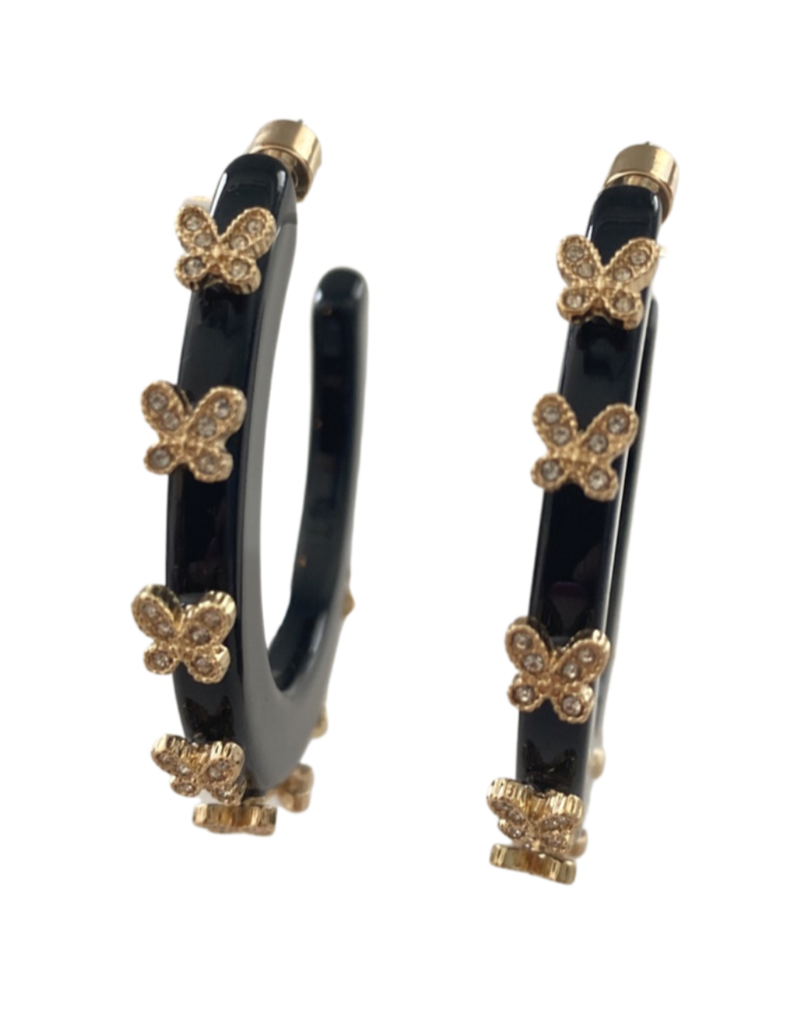 SMITH & CO JEWEL DESIGN BUTTERFLY JEWEL HOOP-SMALL