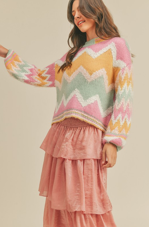 EN MERCI PASTEL LUXE CHEVRON SWEATER EN MERCI PASTEL LUXE CHEVRON SWEATER