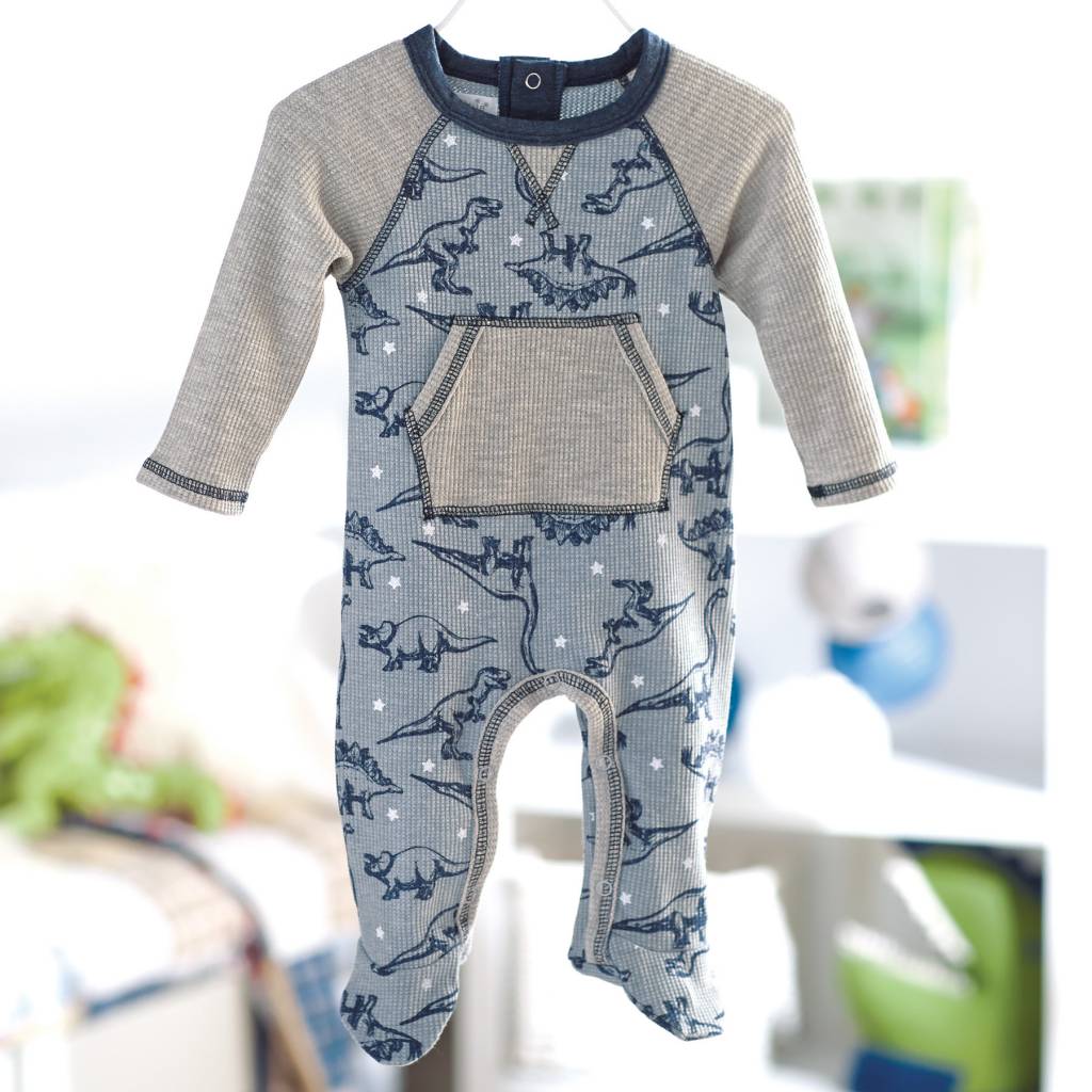 MUD PIE DINOSAUR RAGLAN FOOTED SLEEPER MUD PIE DINOSAUR RAGLAN FOOTED SLEEPER
