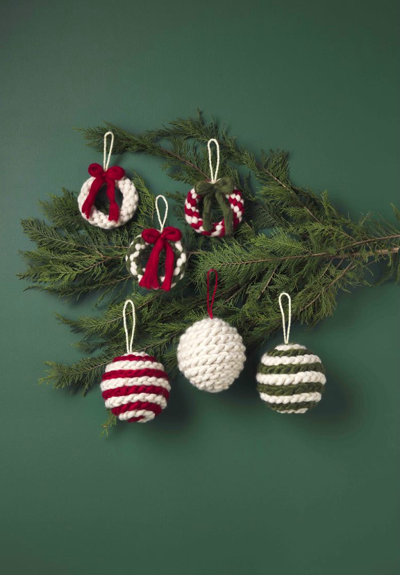 MUD PIE LARGE WOOL BALL ORNAMENTS