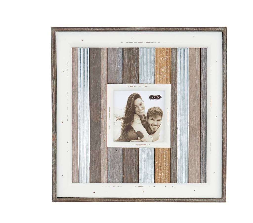 MUD PIE SMALL METAL VARIEGATED FRAME SQUARE