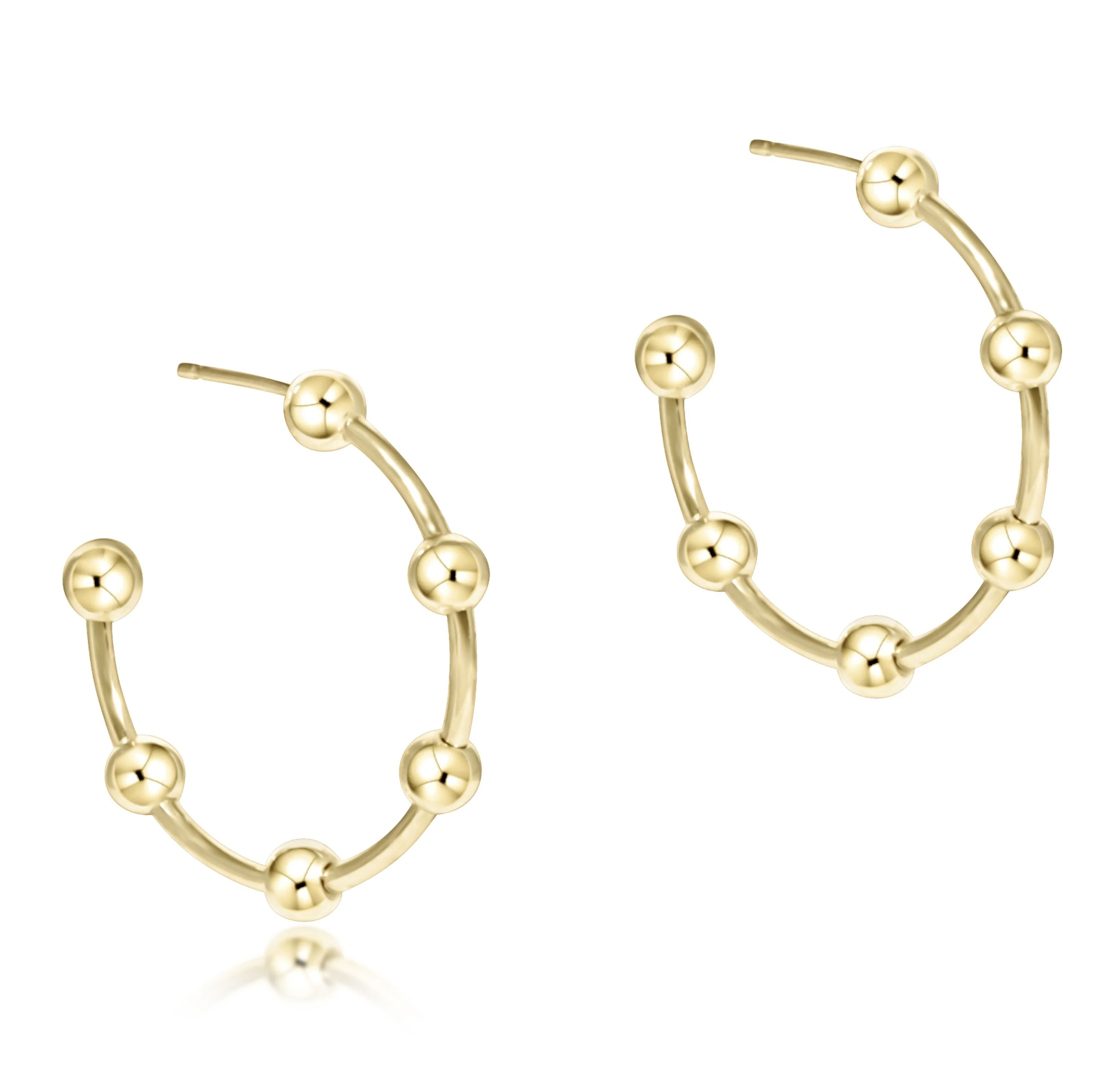 ENEWTON BEADED SIMPLICITY 1" POST HOOP-4MM GOLD ENEWTON BEADED SIMPLICITY 1" POST HOOP-4MM GOLD