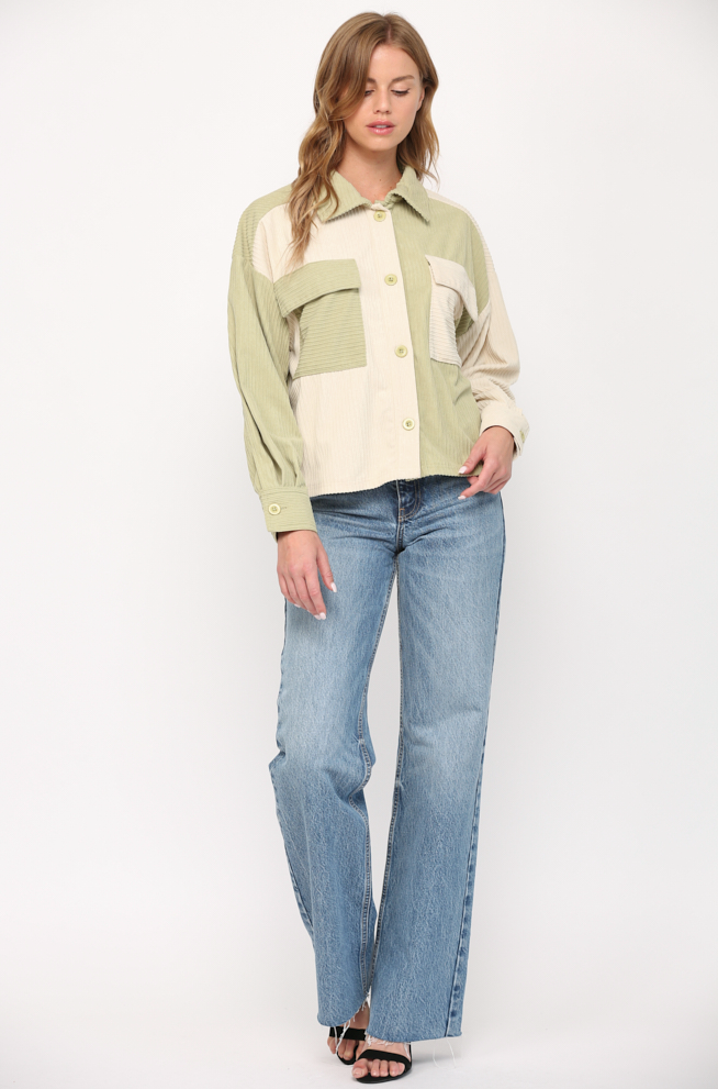 FATE FRICK N FRACK CORDED CROP SHIRT JACKET FATE FRICK N FRACK CORDED CROP SHIRT JACKET