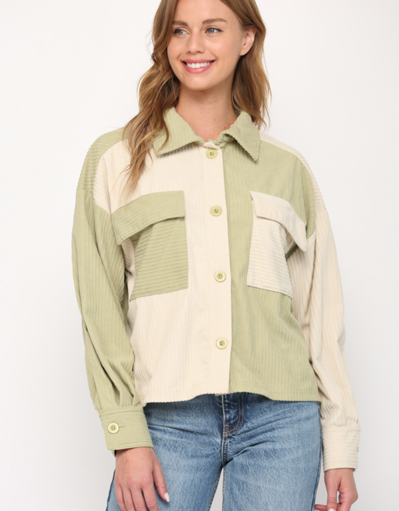 FATE FRICK N FRACK CORDED CROP SHIRT JACKET
