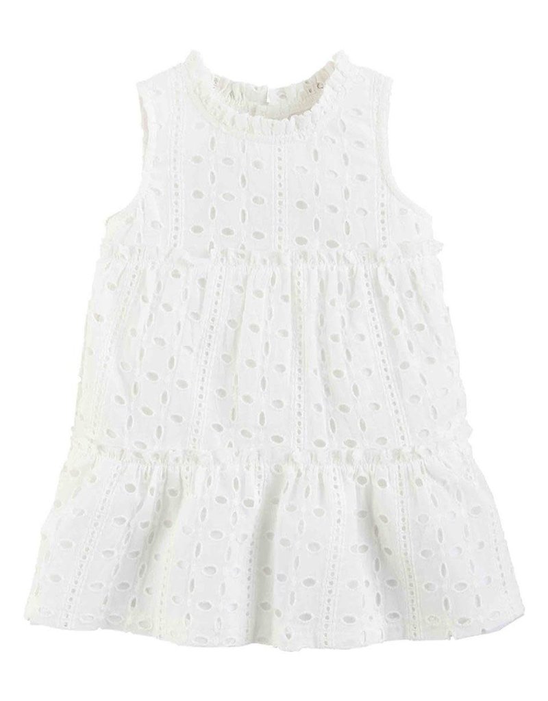 MUD PIE EYELET DRESS-WHITE