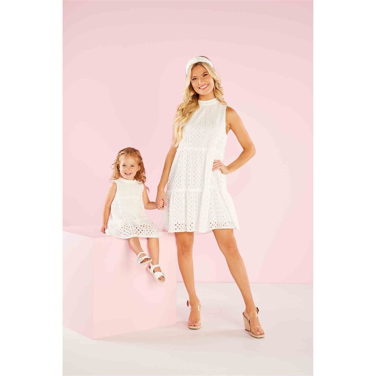 MUD PIE WHITE BILES EYELET DRESS