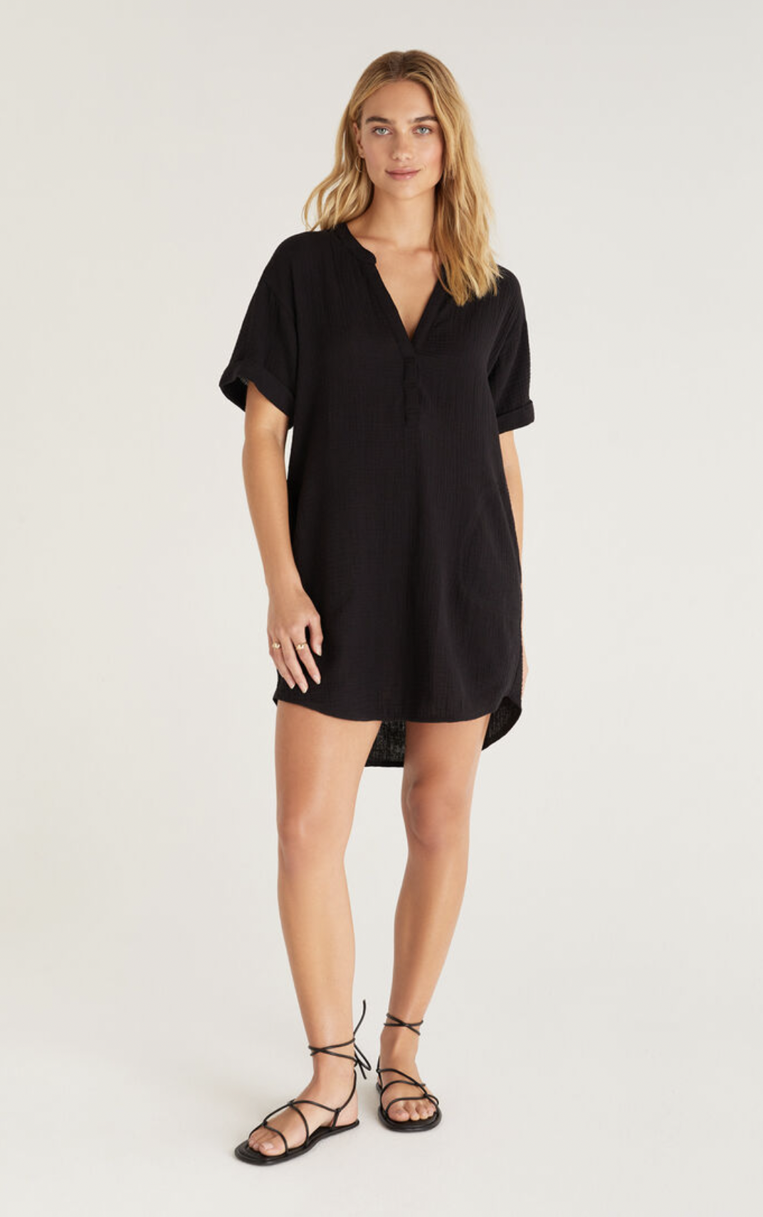 Z SUPPLY Talia Gauze Mini Dress-BLACK Z SUPPLY Talia Gauze Mini Dress-BLACK