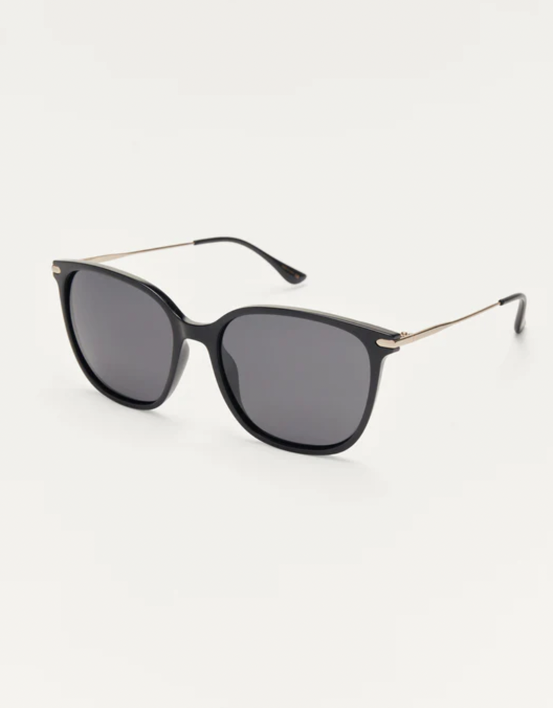 Z SUPPLY PANACHE SUNGLASSES-POLISHED BLACK-GRAY