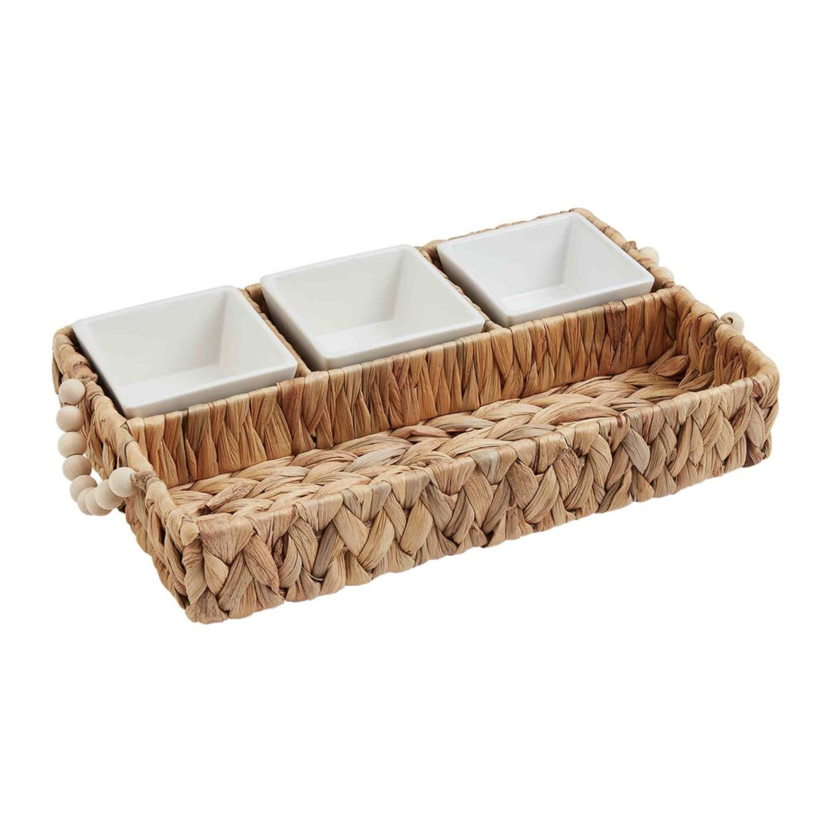 MUD PIE WOVEN TRAY & DIP CUP SET
